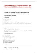 NCLEX-RN Practice Examination&vert; 2026 Test Plan Format &vert; NGN Case Studies & Answer Key