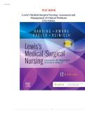 Test Bank Lewis Medical-Surgical Nursing&colon; Assessment and Management of Clinical Problems 12th Edition By Harding & Kwong&NewLine;