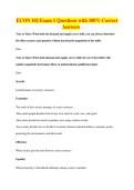 ECON 102 Exam 1 Questions with 100&percnt; Correct&NewLine;Answers