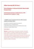 Wilkes University NSG 526 Exam 1 Clinical Modalities in Advanced Psychiatric Mental Health Nursing Practice Questions & Verified Answers 2026 &vert; Complete A&plus; Study Guide