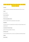 ECON 102 ISU Final Exam Questions with 100&percnt;&NewLine;Correct Answers