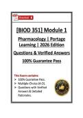 BIOD 351 Module 1 &vert; Pharmacology &vert; Portage Learning &vert; Questions & Verified Answers &vert; 2026 Edition