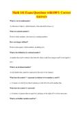 Math 141 Exam Questions with100&percnt; Correct&NewLine;Answers