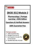 BIOD 351 Module 2 &vert; Pharmacology &vert; Portage Learning &vert; Questions & Verified Answers &vert; 2026 Edition 