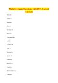 Math 141Exam Questions with100&percnt; Correct&NewLine;Answers