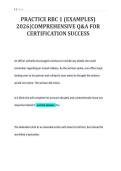 PRACTICE RBC 1 &lpar;EXAMPLES&rpar;&NewLine;2026&vert;COMPREHENSIVE Q&A FOR&NewLine;CERTIFICATION SUCCESS