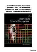 Test Bank for Intermediate Financial Management &lpar;MindTap Course List&rpar;&comma; 12th Edition &ndash; Eugene F&period; Brigham & Phillip R&period; Daves &vert; Complete Test Bank &vert; Corporate Finance&comma; Valuation & Financial Management Exam Prep