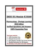 BIOD 351 Module 4 &vert; Pharmacology &vert; Portage Learning &vert; Questions & Verified Answers &vert; 2026 Edition 
