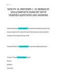 NUSCTX 10&comma; MIDTERM 1 - UC BERKELEY&NewLine;2026&vert;COMPLETE EXAM SET WITH&NewLine;VERIFIED QUESTIONS AND ANSWERS