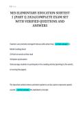 NES ELEMENTARY EDUCATION SUBTEST&NewLine;1 &lpar;PART I&rpar; 2026&vert;COMPLETE EXAM SET&NewLine;WITH VERIFIED QUESTIONS AND&NewLine;ANSWERS