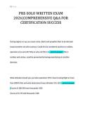 PRE-SOLO WRITTEN EXAM&NewLine;2026&vert;COMPREHENSIVE Q&A FOR&NewLine;CERTIFICATION SUCCESS 