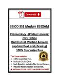BIOD 351 Module 8 &vert; Pharmacology &vert; Portage Learning &vert; Questions & Verified Answers &vert; 2026 Edition 