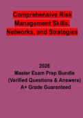 Comprehensive Risk Management Skills&comma; Networks&comma; and Strategies Exam Guide Questions & Verified Answers PDF &vert; Complete ERM Study Guide 2026