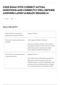 CGSS EXAM WITH CORRECT ACTUAL QUESTIONS AND CORRECTLY WELL DEFINED ANSWERS LATEST ALREADY GRADED A&plus;