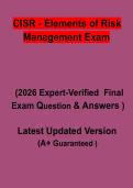 CISR Elements of Risk Management Exam Questions & Verified Answers PDF &vert; Complete CISR Certification Study Guide 2026