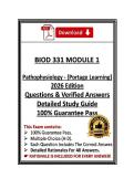BIOD 331 Module 1 &vert; Pathophysiology &vert; Portage Learning &vert; Q & A&vert; 2026 Edition 