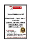 BIOD 331 Module 2 &vert; Pathophysiology &vert; Portage Learning &vert; Q & A&vert; 2026 Edition 