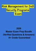 Risk Management for DoD Security Programs Exam Questions & Verified Answers PDF &vert; Complete RMF Study Guide 2026