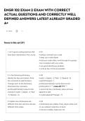 ENGR 102 EXAM 2 EXAM WITH CORRECT ACTUAL QUESTIONS AND CORRECTLY WELL DEFINED ANSWERS LATEST ALREADY GRADED A&plus;