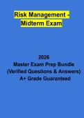 Risk Management Midterm Exam Questions & Verified Answers PDF &vert; Complete Risk Management Study Guide 2026