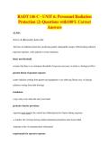 RADT 146 C - UNIT 6&colon; Personnel Radiation&NewLine;Protection &lpar;2&rpar; Questions with100&percnt; Correct&NewLine;Answers