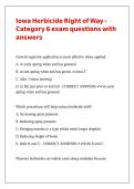 Iowa Herbicide Right of Way - Category 6 exam questions with answers