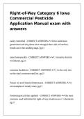 Right-of-Way Category 6 Iowa Commercial Pesticide Application Manual exam with answers