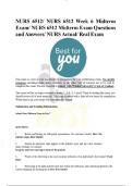 NURS 6512&sol; NURS 6512 Week 6 Midterm Exam&sol; NURS 6512 Midterm Exam Questions and Answers&sol; NURS Actual&sol; Real Exam