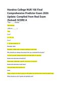 Hondros College NUR 166 Final &NewLine;Comprehensive Predictor Exam 2026 &NewLine;Update&colon; Complied from Real Exam &NewLine;&lpar;Solved&rpar; SCORE A 