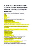 HONDROS COLLEGE NUR 205 FINAL &NewLine;EXAM LATEST 2026 COMPREHENSIVE &NewLine;PREDITOR &vert;100&percnt; VERIFIED&colon; GRADED &NewLine;A&vert;ORIGINAL 