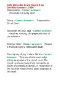 Girls State Bar Exam Prep Q & As &lpar;Verified Answers&rpar; 2026