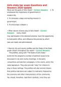 Girls state bar exam Questions and Answers 2026 Update&period;