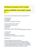 Roofing Exam Questions with Complete&NewLine;Solutions 2026&sol;2027 &vert; New Update &vert; Graded&NewLine;A&plus;&period;