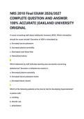 NRS 2010 Final EXAM 2026&sol;2027 &NewLine;COMPLETE QUESTION AND ANSWER &NewLine;100&percnt; ACCURATE &vert;OAKLAND UNIVERSITY &NewLine;ORIGINAL 