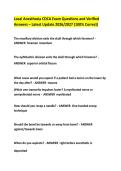 Local Anesthesia CDCA Exam Questions and Verified&NewLine;Answers &ndash; Latest Update 2026&sol;2027 &lpar;100&percnt; Correct&rpar;