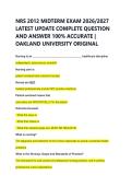 NRS 2012 MIDTERM EXAM 2026&sol;2027 &NewLine;LATEST UPDATE COMPLETE QUESTION &NewLine;AND ANSWER 100&percnt; ACCURATE &vert; &NewLine;OAKLAND UNIVERSITY ORIGINAL 