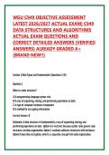 WGU C949 OBJECTIVE ASSESSMENT LATEST 2026&sol;2027 ACTUAL EXAM&vert; C949 DATA STRUCTURES AND ALGORITHMS ACTUAL EXAM QUESTIONS 