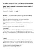 WGU D487 Secure Software Development Life Cycle &lpar;SDL&rpar;&NewLine;Master Guide &mdash; 140 High-Yield MCQs with Correct Answers &&NewLine;Detailed Rationales&NewLine;Updated for 2026&sol;2027 Testing Cycle