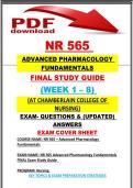 NR 565 &NewLine;ADVANCED PHARMACOLOGY FUNDAMENTALS&NewLine;FINAL STUDY GUIDE&NewLine;&lpar;WEEK 1 &ndash; 8&rpar; LATEST UPDATE &lpar;2026&sol;2027&rpar;  &vert; 100&percnt; CORRECT &vert; GRADED A&plus;