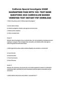 California Special Investigator EXAM&NewLine;GAURANTEED PASS WITH 100&plus; TEST BANK&NewLine;QUESTIONS 2026 CARRICULUM BASSED&NewLine;VERRIFIED TEST INSTANT PDF DOWNLOAD&NewLine;