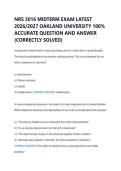 NRS 3016 MIDTERM EXAM LATEST &NewLine;2026&sol;2027 OAKLAND UNIVERSITY 100&percnt; &NewLine;ACCURATE QUESTION AND ANSWER &NewLine;&lpar;CORRECTLY SOLVED&rpar;