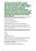 Fall Semester 2026&ndash;2027 CHMM &ndash; Certified Hazardous Materials Manager Updated 2026 &vert; 190&plus; Questions and Answers &vert; CHMM Certification Exam Prep&comma; Comprehensive Study Guide&comma; Practice Exam&comma; Test Bank&comma; Hazardous Materials Management&comma; Hazardous Waste Management&comma;