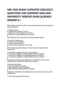 NRS 3026 EXAM 1&lpar;UPDATED 2026&sol;2027&rpar; &NewLine;QUESTIONS AND ANSWERS OAKLAND &NewLine;UNIVERSITY VERIFIED EXAM &vert;ALREADY &NewLine;GRADED A&plus;