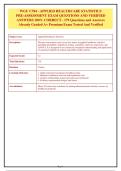 WGU C784 - APPLIED HEALTHCARE STATISTICS&NewLine;PRE-ASSESSMENT EXAM QUESTIONS AND VERIFIED&NewLine;ANSWERS 100&percnt; CORRECT - 179 Questions and Answers&NewLine;Already Graded A&plus; Premium Exam Tested And Verified&NewLine;