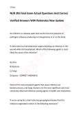 NUR 205 Final Exam Actual Questions And Correct &NewLine;Verified Answers With Rationales New Update