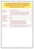 WGU C784 - APPLIED HEALTHCARE STATISTICS PREASSESSMENT EXAM QUESTIONS AND DETAILED&NewLine;ANSWERS - 188 Questions and Answers Already Graded A&plus;&NewLine;Premium Exam Tested And Verified