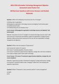 WGU C954 Information Technology Management Objective&NewLine;Assessment Latest Practice Test&NewLine;180 Real Exam Questions with Correct Answers and Detailed&NewLine;Rationales&NewLine;