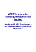 WGU C954 Information Technology Management Final Test Prep &lpar;2026&ndash;2027&rpar; Questions and Verified Answers with Rationales &vert; Latest Objective Assessment Study Guide &vert; Grade A&plus;