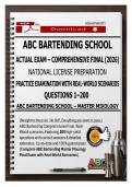 ABC Bartending School ACTUAL EXAM 2026&sol;2027 &vert; Complete 200&plus; Questions with Verified Answers & Rationales &ndash; A&plus; Certification Study Guide&NewLine;&NewLine;