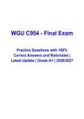WGU C954 Final Exam &lpar;2026&ndash;2027&rpar; Questions and Verified Answers &vert; Latest Information Technology Management Objective Assessment Study Guide &vert; Grade A&plus;